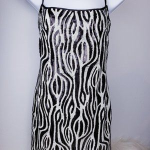 Zebra Party Sequin Mini Dress